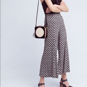 Anthropologie Black and White Wide Leg Pants